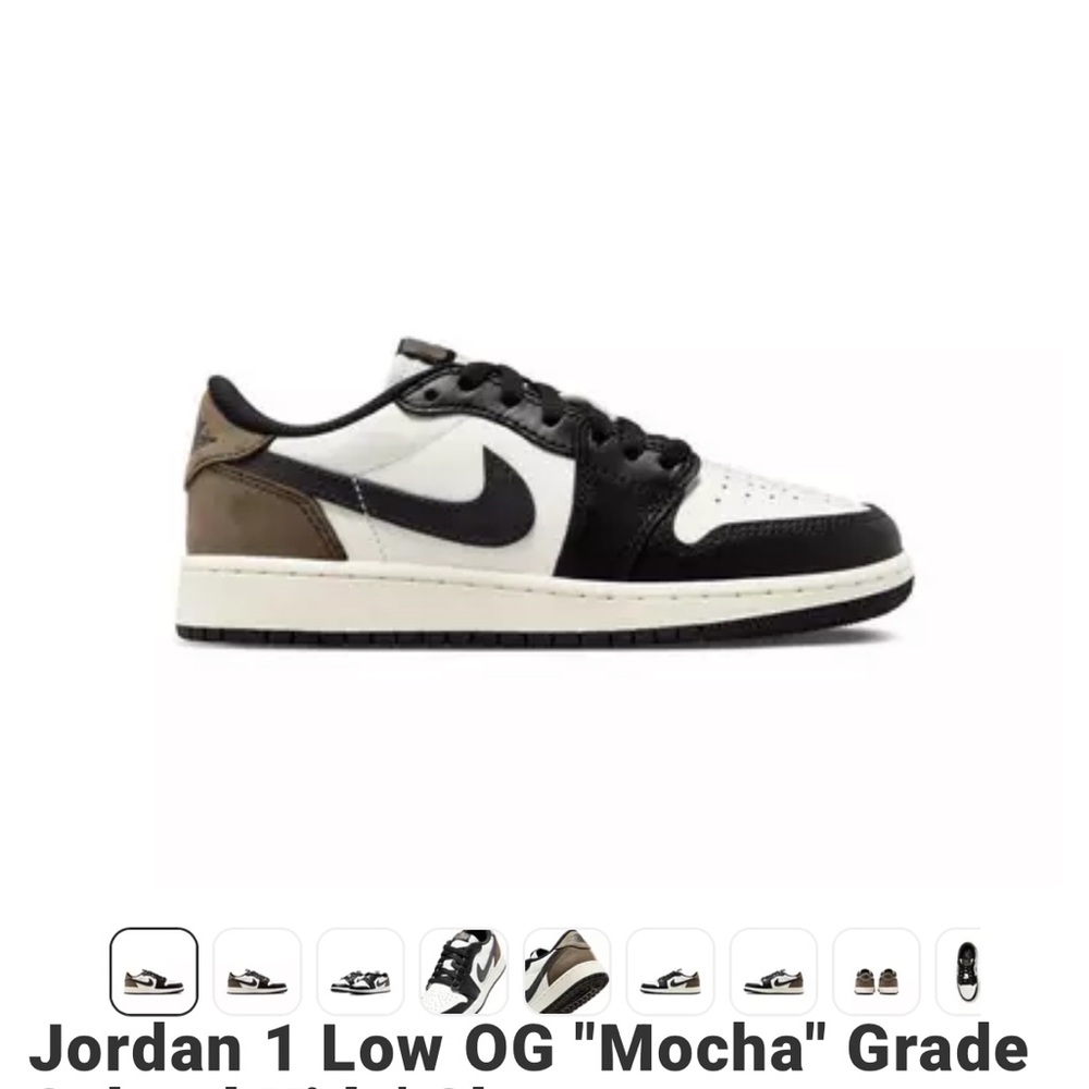 Jordan 1 Low OG Black and Brown Sneakers kids size 2.5